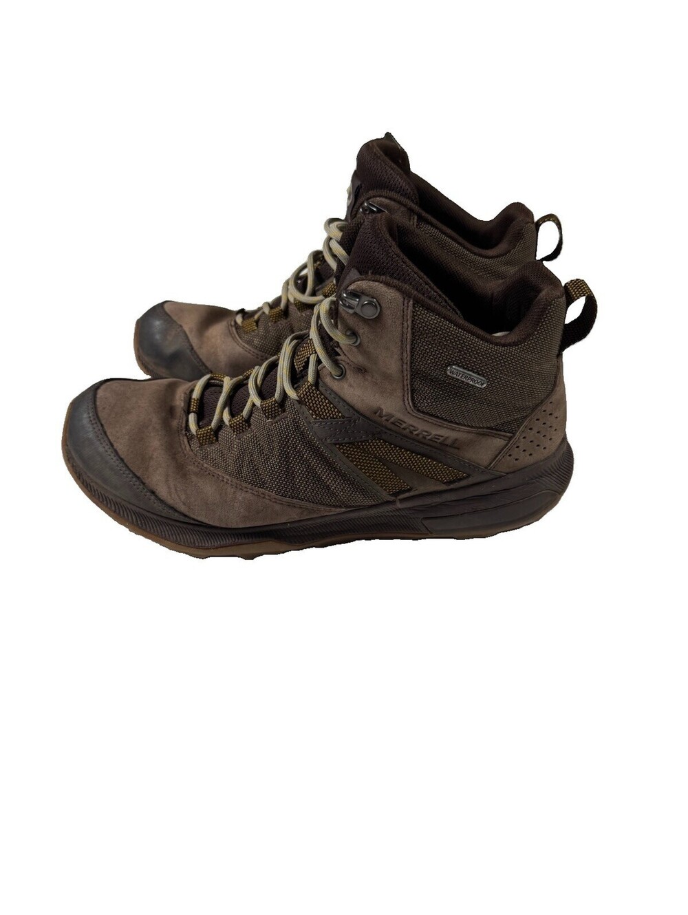 Merrell Zion Mid Waterproof Hiking Boots Men’s 9 Brown Suede J034313